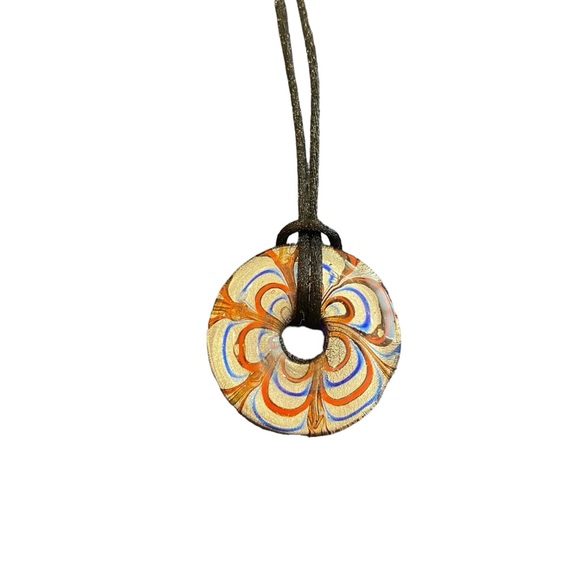 Glass Pendant Necklace Handmade Mouth blown glass pendant - Picture 3 of 6